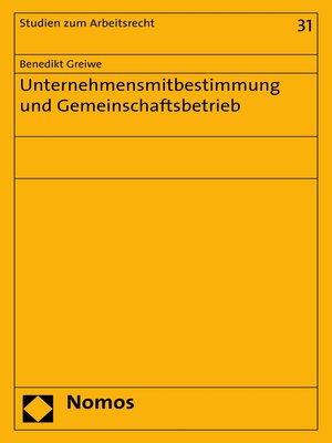 cover image of Unternehmensmitbestimmung und Gemeinschaftsbetrieb